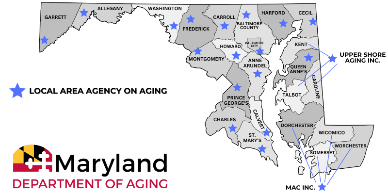 Map of general location of each Area Agency on Aging