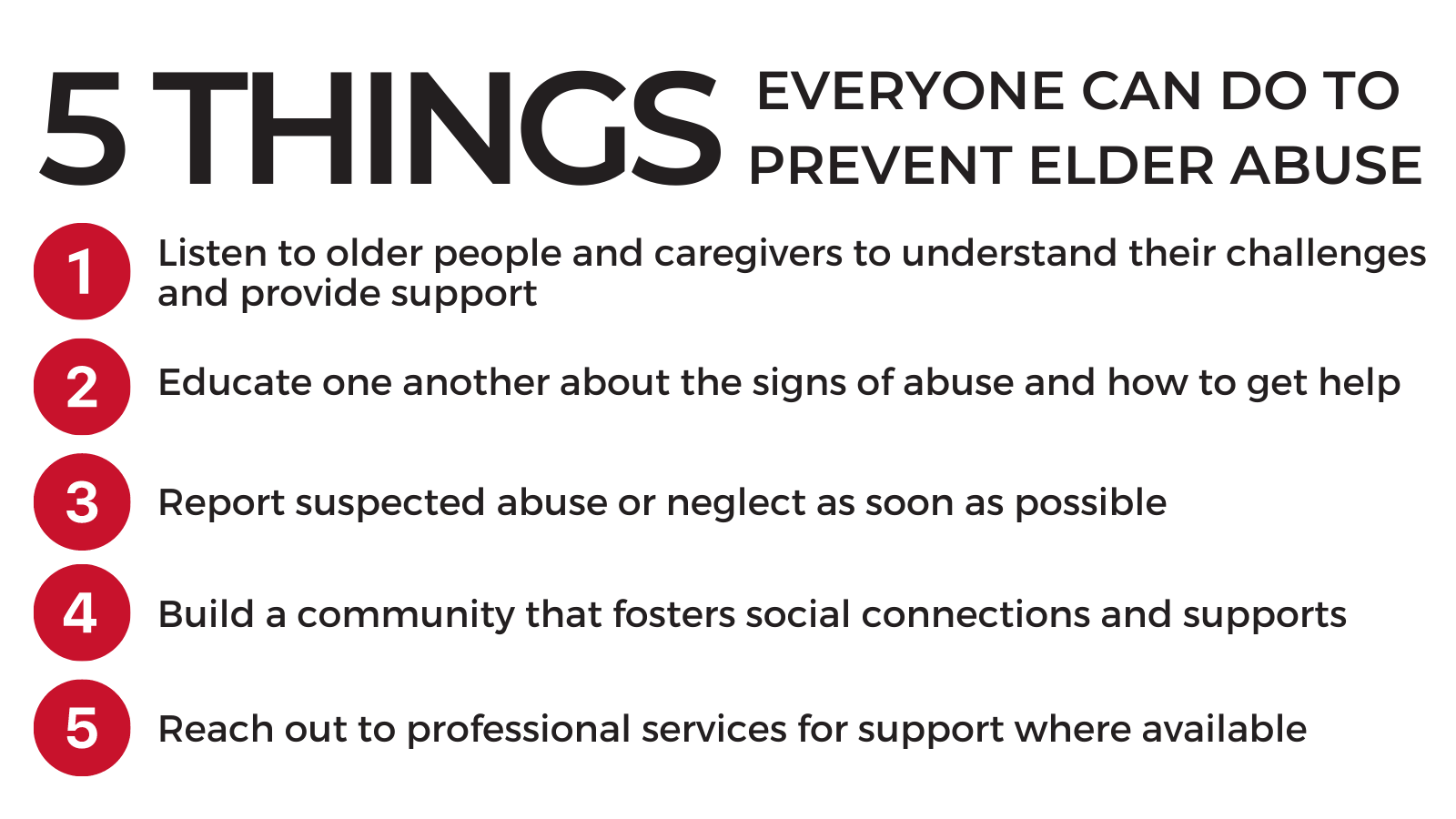 Image to share 5 things everyone can do to prevent elder abuse