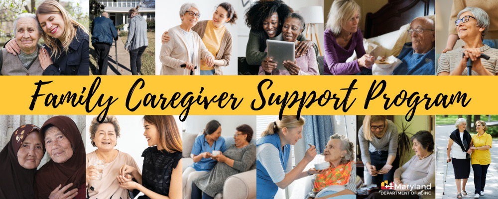 Family Caregiver Banner. Images of family caregivers.